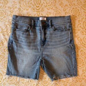 LOFT Light Blue Denim Frayed Hem Shorts